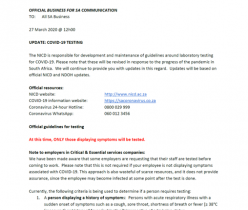 Business for SA: COVID-19 Testing