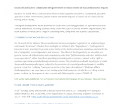 Business for SA: Daily Member Update 27 March 2020