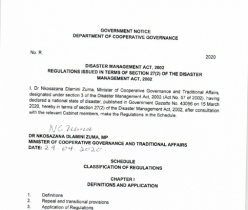 Risk Adjusted Strategy Regulations, 29 April 2020 COGTA