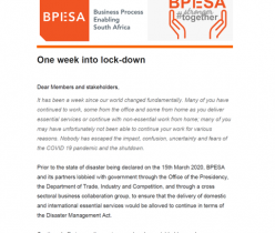 BPESA: COVID-19 Lockdown Week 1 Communique