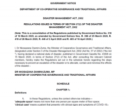 REGULATIONS ISSUED IN TERMS OF SECTION 27(2) OF THE DISASTER MANAGEMENT ACT, 2002 17 APRIL 2020