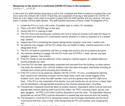 BPESA: Response in the Event of a Confirmed COVID-19 Case in the Workplace